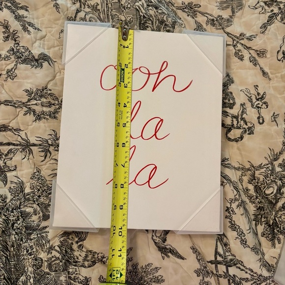 Set of 2 Canvas Wall Art Prints featuring French Expressions in Script - Picture 5 of 6